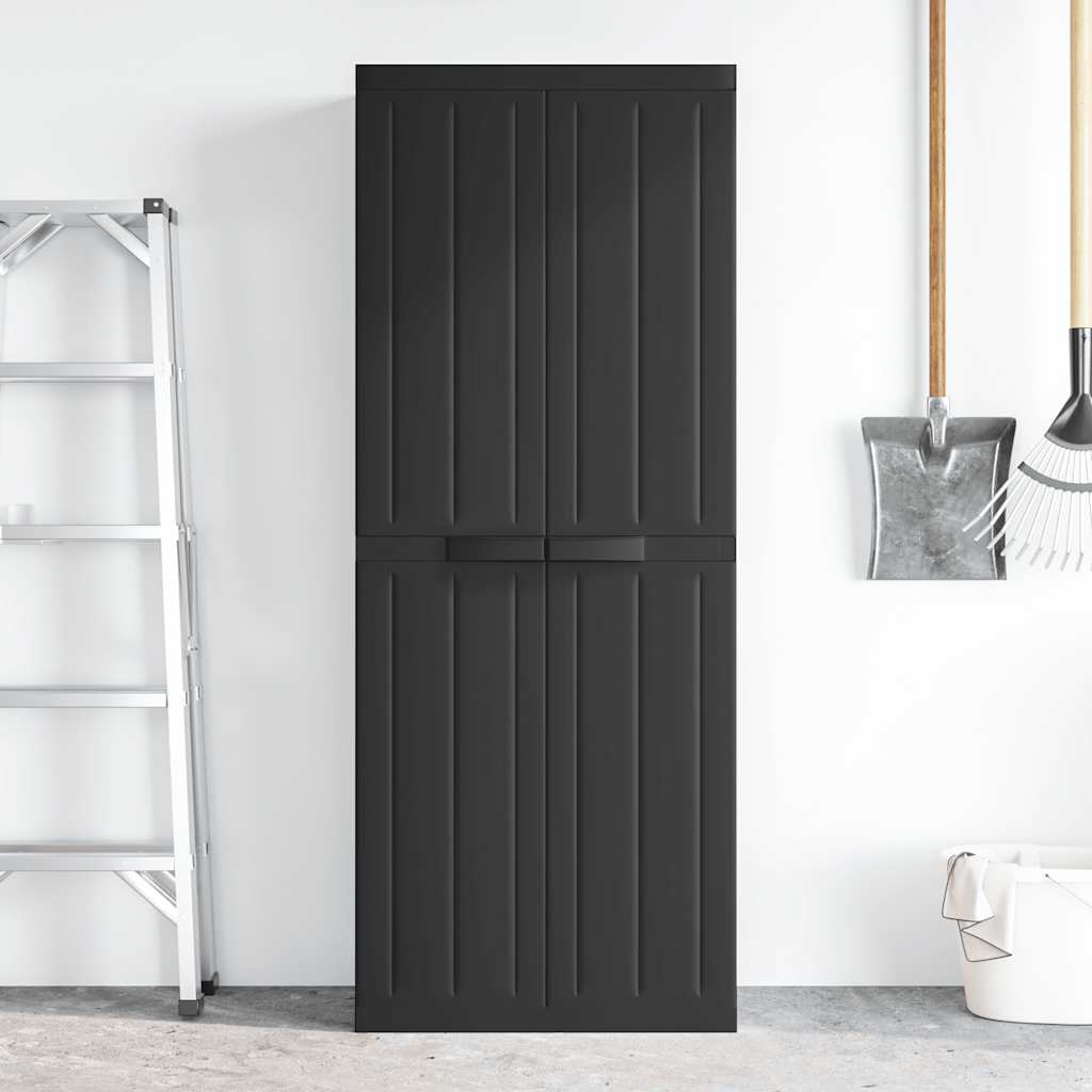 Armadio da Esterno Nero 65x37x165 cm in PP