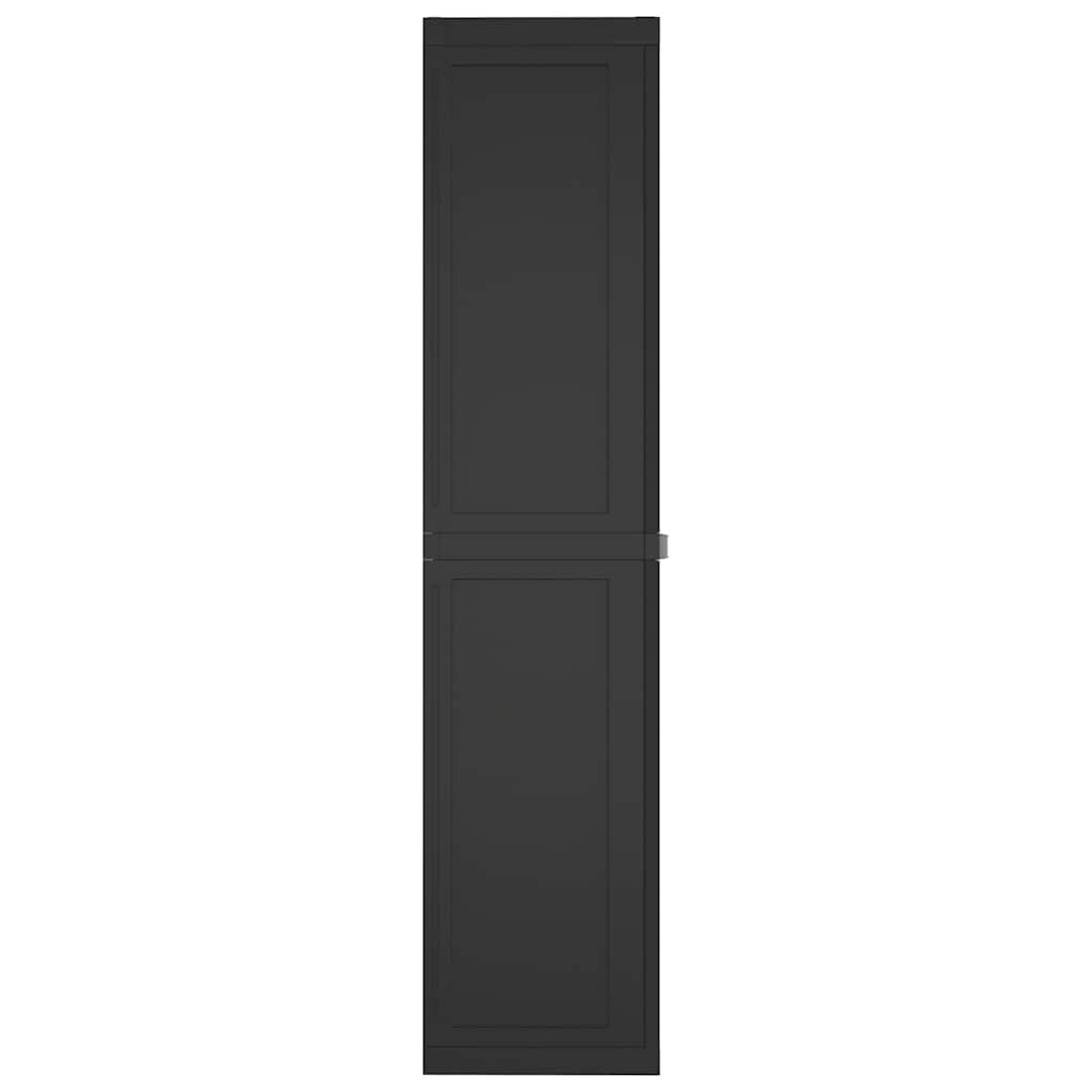 Armadio da Esterno Nero 65x37x165 cm in PP