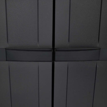 Armadio da Esterno Nero 65x37x165 cm in PP