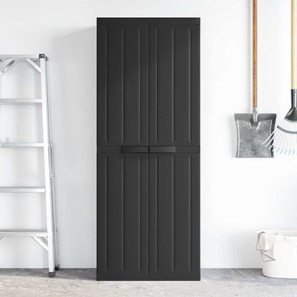 Armadio da Esterno Nero 65x37x165 cm in PP