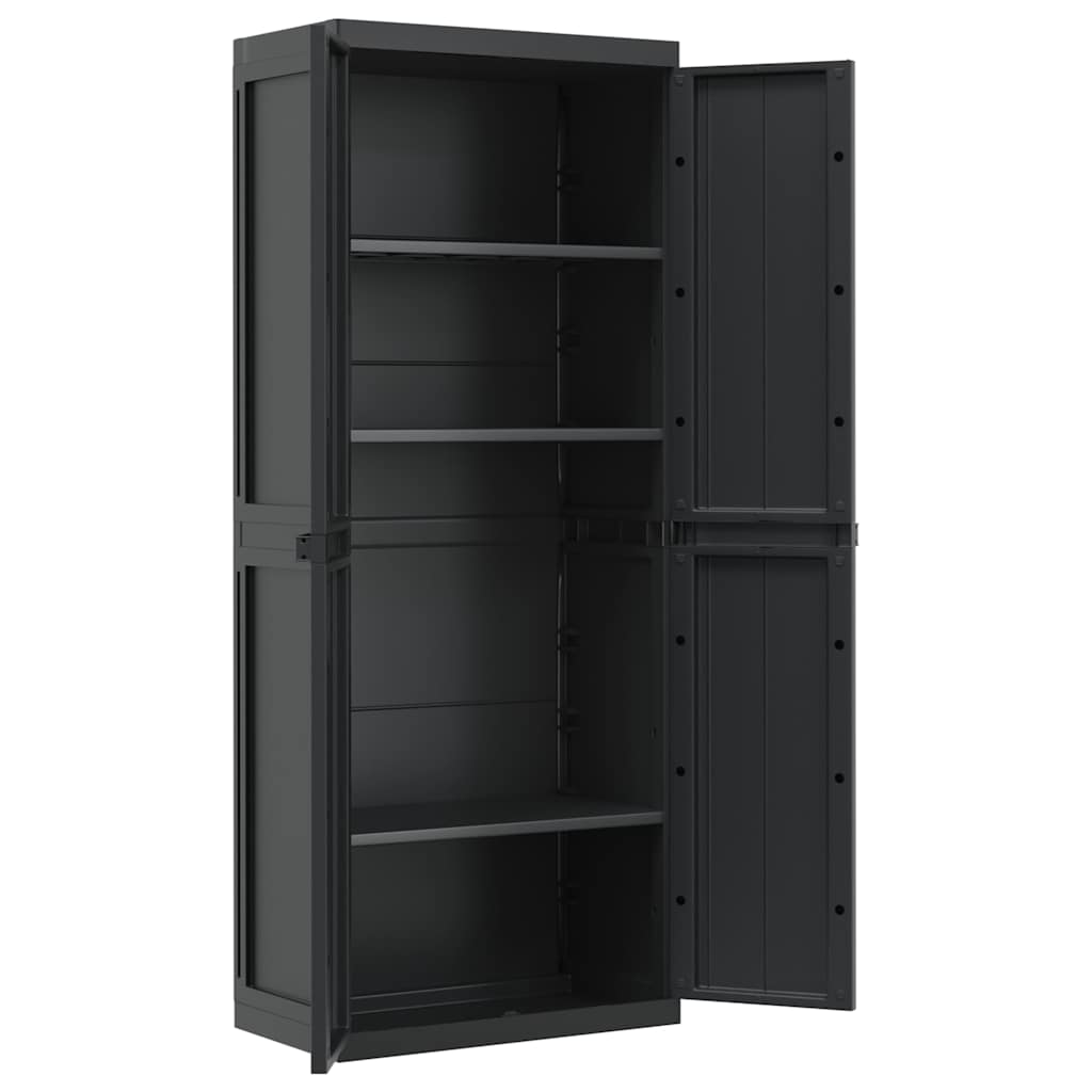 Armadio da Esterno Nero 65x37x165 cm in PP | homemem39
