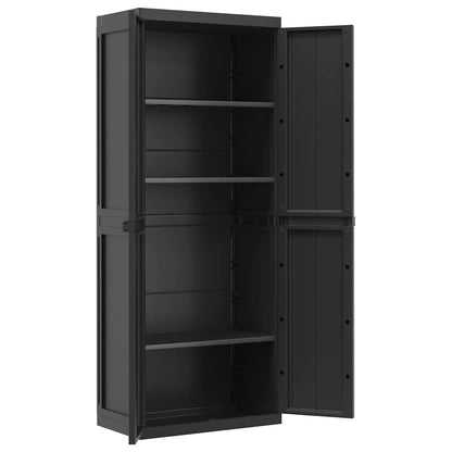 Armadio da Esterno Nero 65x37x165 cm in PP | homemem39