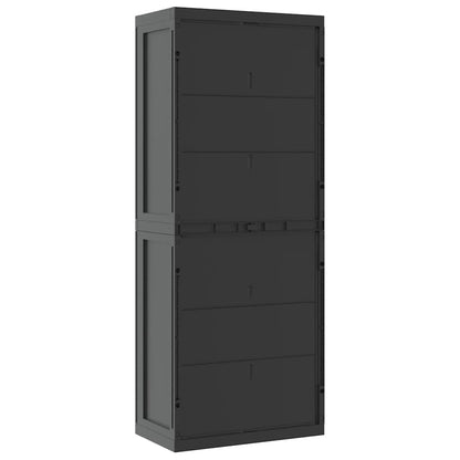 Armadio da Esterno Nero 65x37x165 cm in PP | homemem39