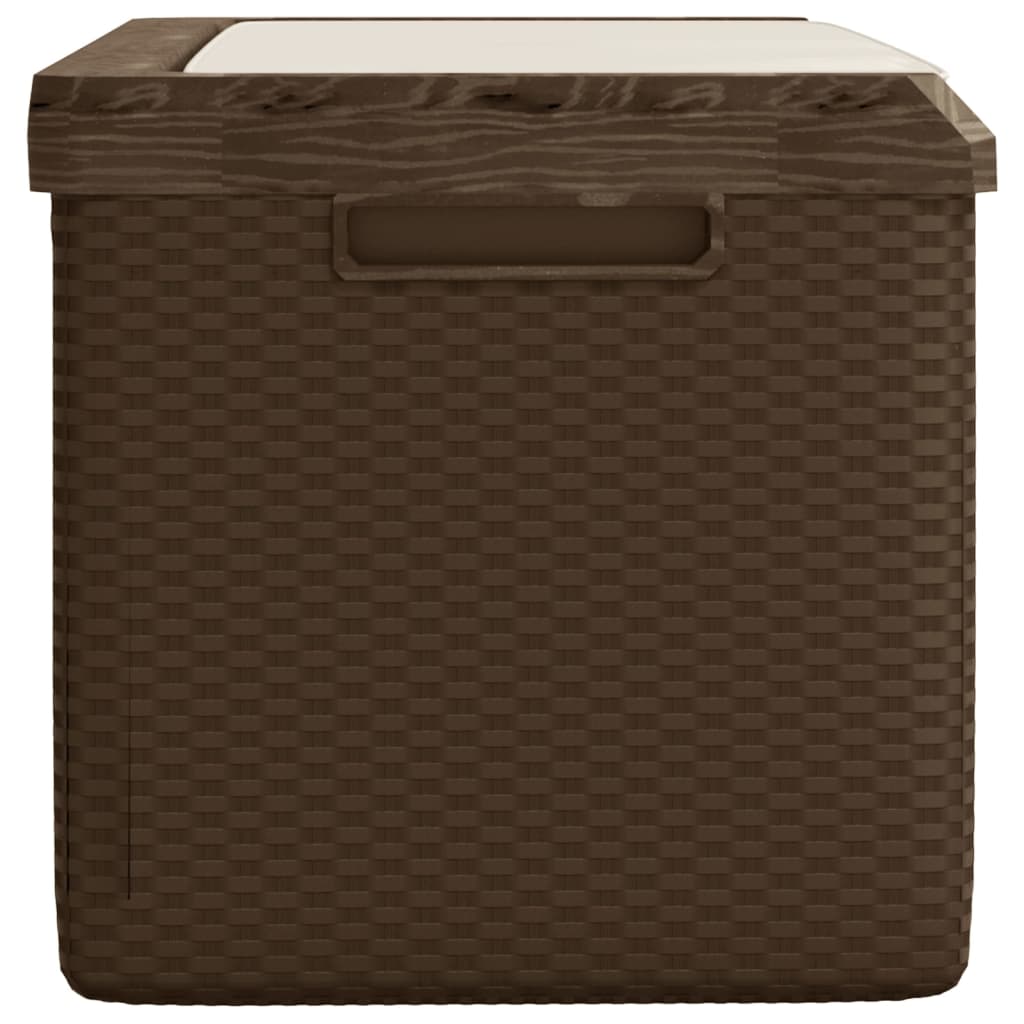 Baule da Giardino con Cuscino Seduta Marrone 350 L in PP | homemem39