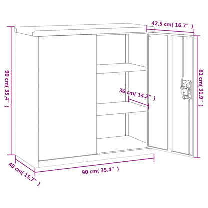 Weißer Aktenschrank 90x40x90 cm aus Stahl