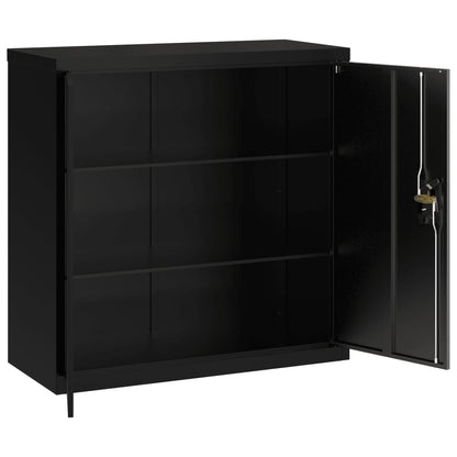 Armadio Classificatore Nero 90x40x90 cm in Acciaio