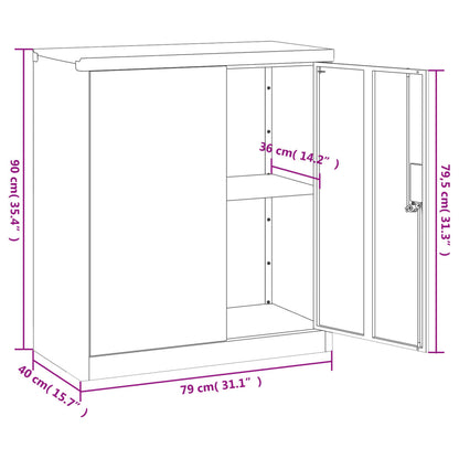 Armadio Classificatore Bianco 79x40x90 cm in Acciaio