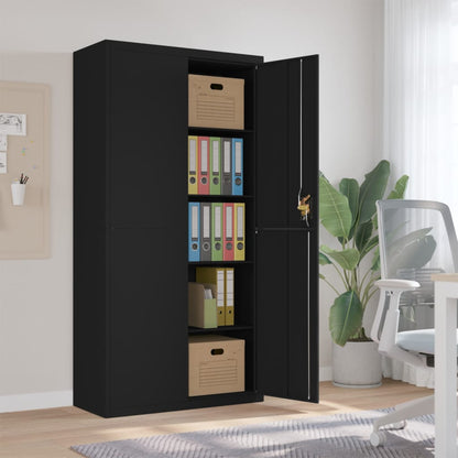 Armadio Classificatore Nero 90x40x180 cm in Acciaio | homemem39