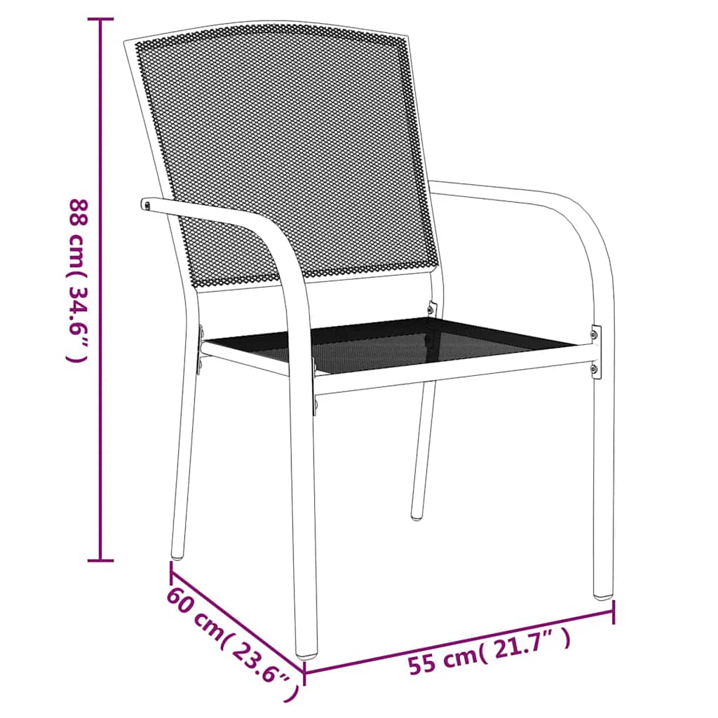 Set da Pranzo da Giardino 9 pz in Acciaio Antracite | homemem39