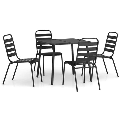 Set da Pranzo da Giardino 5 pz in Acciaio Antracite | homemem39