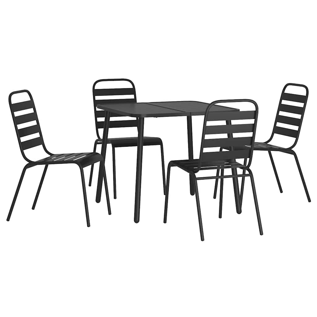 Set da Pranzo da Giardino 5 pz in Acciaio Antracite | homemem39