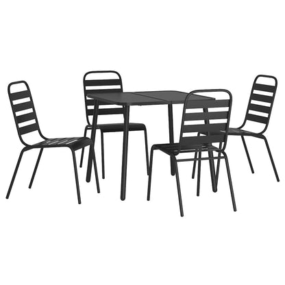 Set da Pranzo da Giardino 5 pz in Acciaio Antracite | homemem39