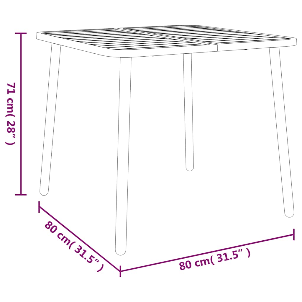 Set da Pranzo da Giardino 5 pz in Acciaio Antracite | homemem39