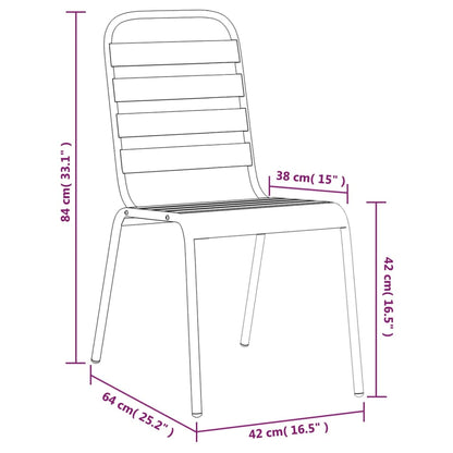 Set da Pranzo da Giardino 9 pz in Acciaio Antracite | homemem39