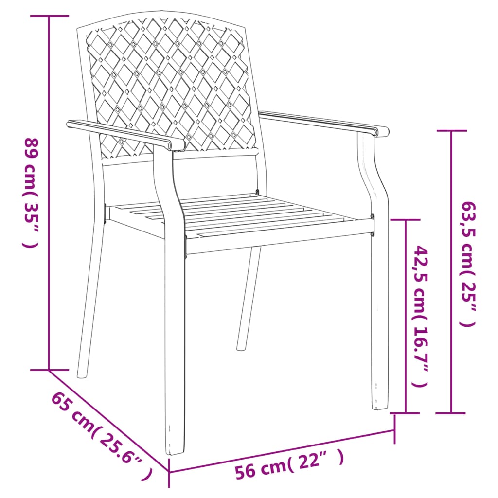 Set da Pranzo da Giardino 3 pz in Acciaio Antracite - homemem39