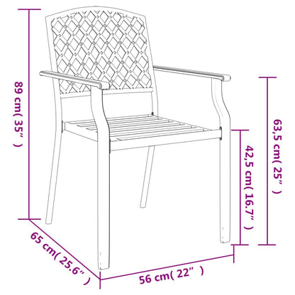 Set da Pranzo da Giardino 3 pz in Acciaio Antracite - homemem39