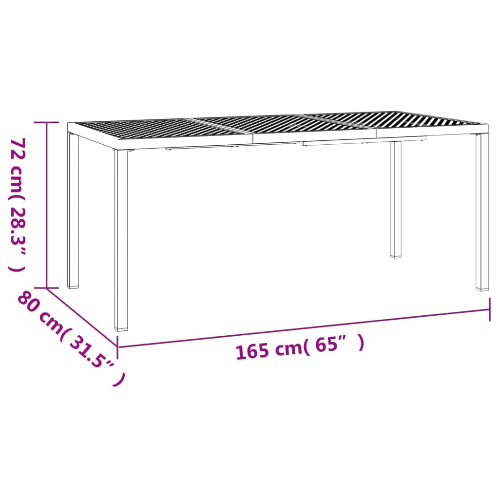 Set da Pranzo da Giardino 5 pz in Acciaio Antracite - homemem39