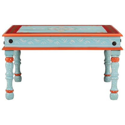 Tavolino Salotto Blu Dipinto a Mano in Legno Massello di Mango | homemem39