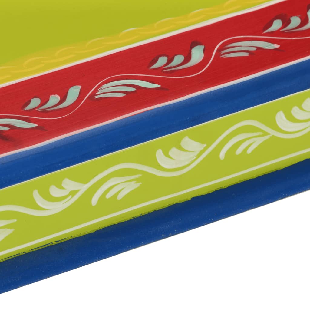 Tavolino Salotto Verde Dipinto a Mano Legno Massello di Mango | homemem39