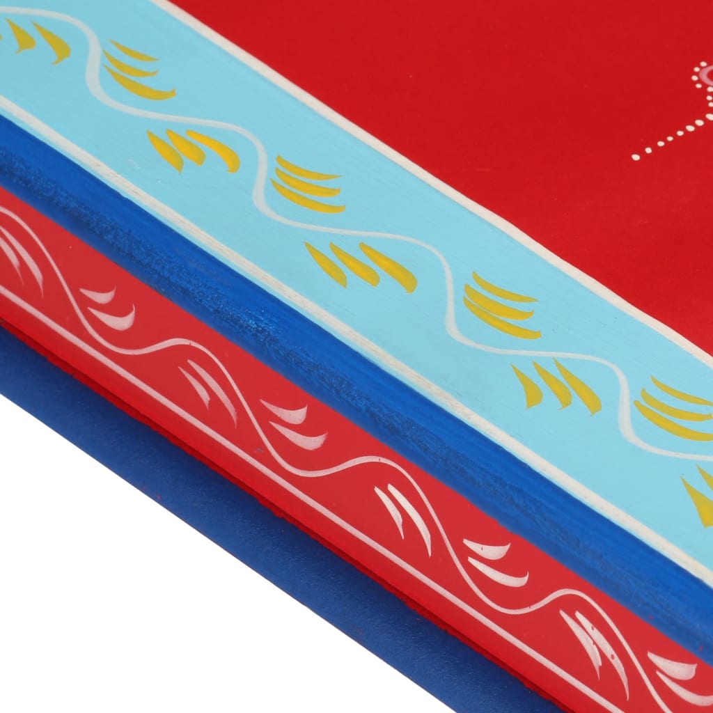 Tavolino Salotto Rosso Dipinto a Mano Legno Massello di Mango | homemem39
