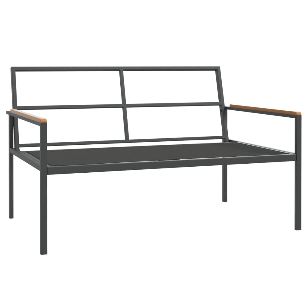 Set Salotto da Giardino 4 pz con Cuscini in Acciaio Antracite
