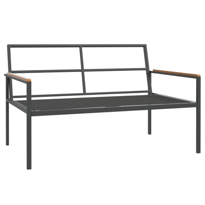 Set Salotto da Giardino 4 pz con Cuscini in Acciaio Antracite