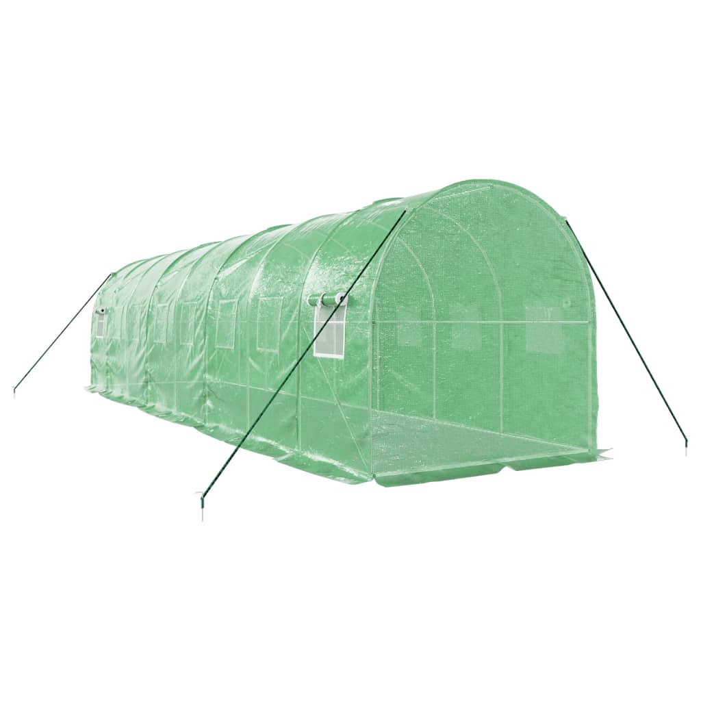 Serra con Telaio in Acciaio Verde 16 m² 8x2x2 m | homemem39