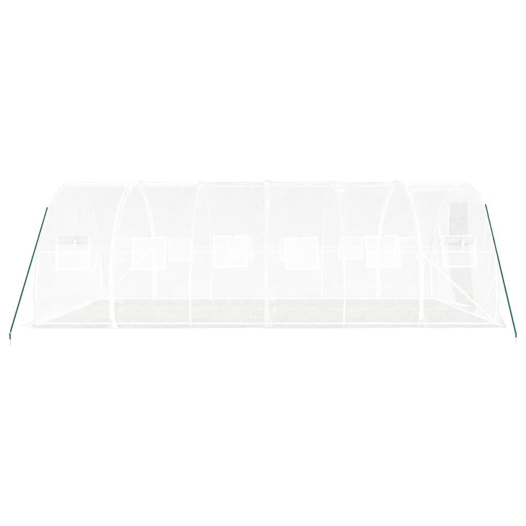 Serra con Telaio in Acciaio Bianco 18 m² 6x3x2 m - homemem39