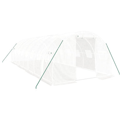 Serra con Telaio in Acciaio Bianco 24 m² 8x3x2 m - homemem39