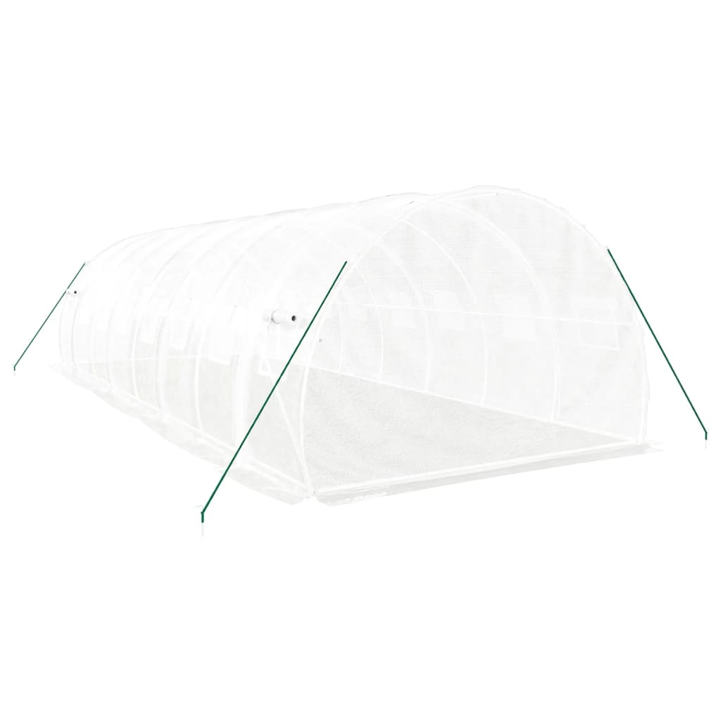 Serra con Telaio in Acciaio Bianco 24 m² 8x3x2 m - homemem39