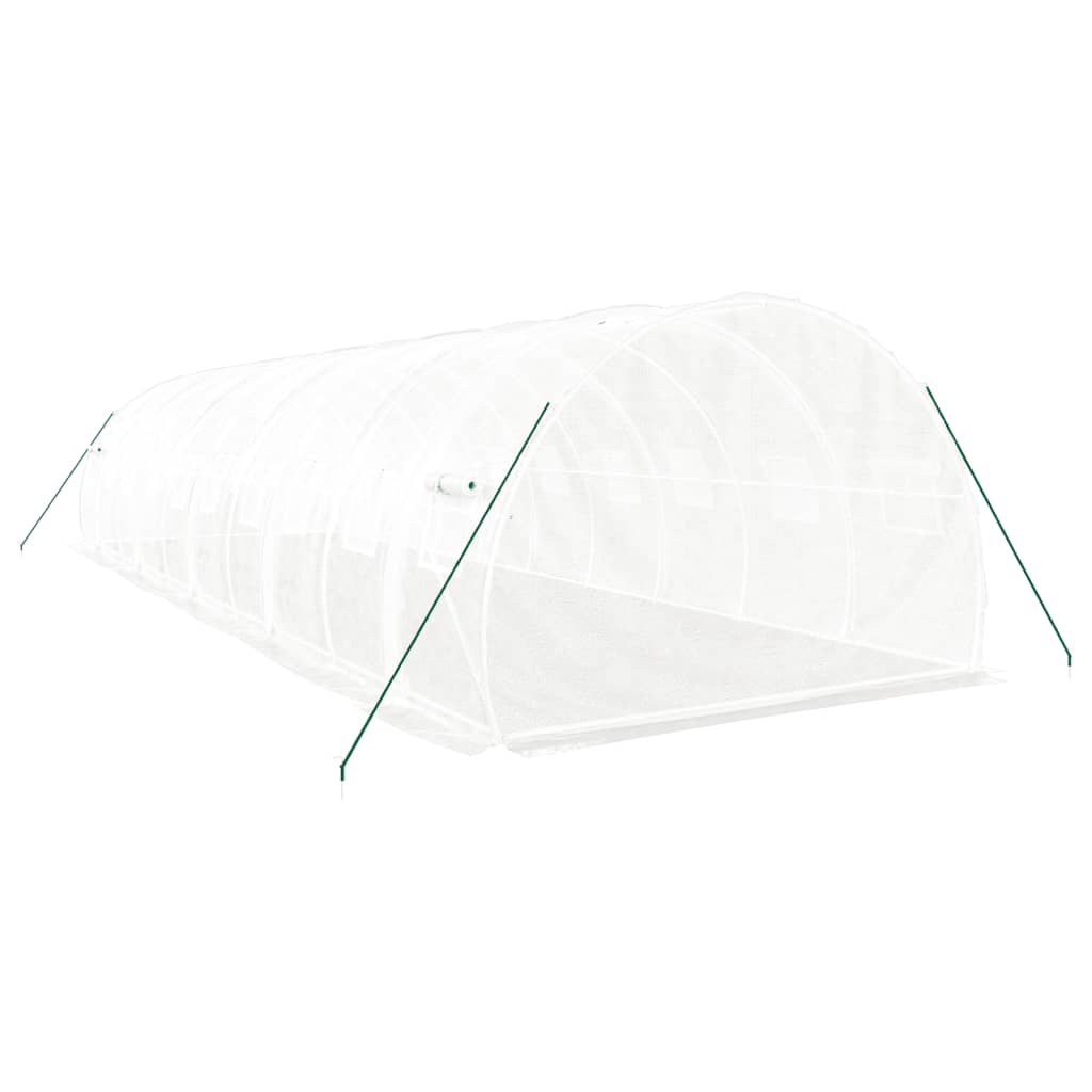 Serra con Telaio in Acciaio Bianco 30 m² 10x3x2 m - homemem39