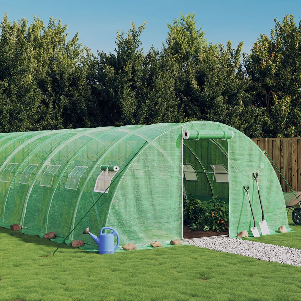 Serra con Telaio in Acciaio Verde 40 m² 10x4x2 m | homemem39