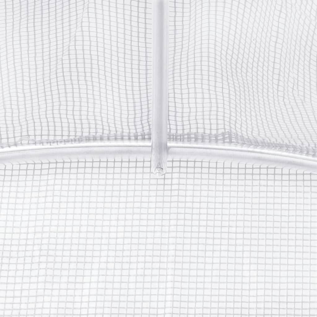 Serra con struttura in acciaio bianca 16 m² 4x4x2 m