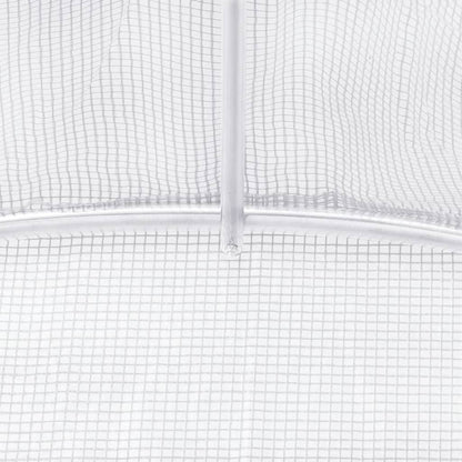 Serra con struttura in acciaio bianca 16 m² 4x4x2 m