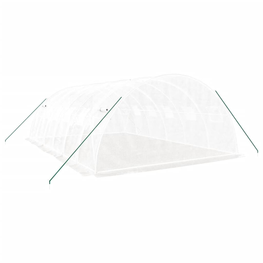 Serra con Telaio in Acciaio Bianco 24 m² 6x4x2 m | homemem39