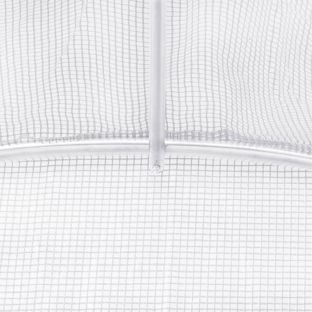 Serra con Telaio in Acciaio Bianco 24 m² 6x4x2 m | homemem39