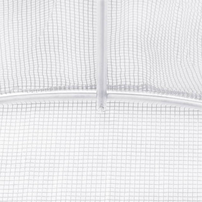 Serra con Telaio in Acciaio Bianco 24 m² 6x4x2 m | homemem39