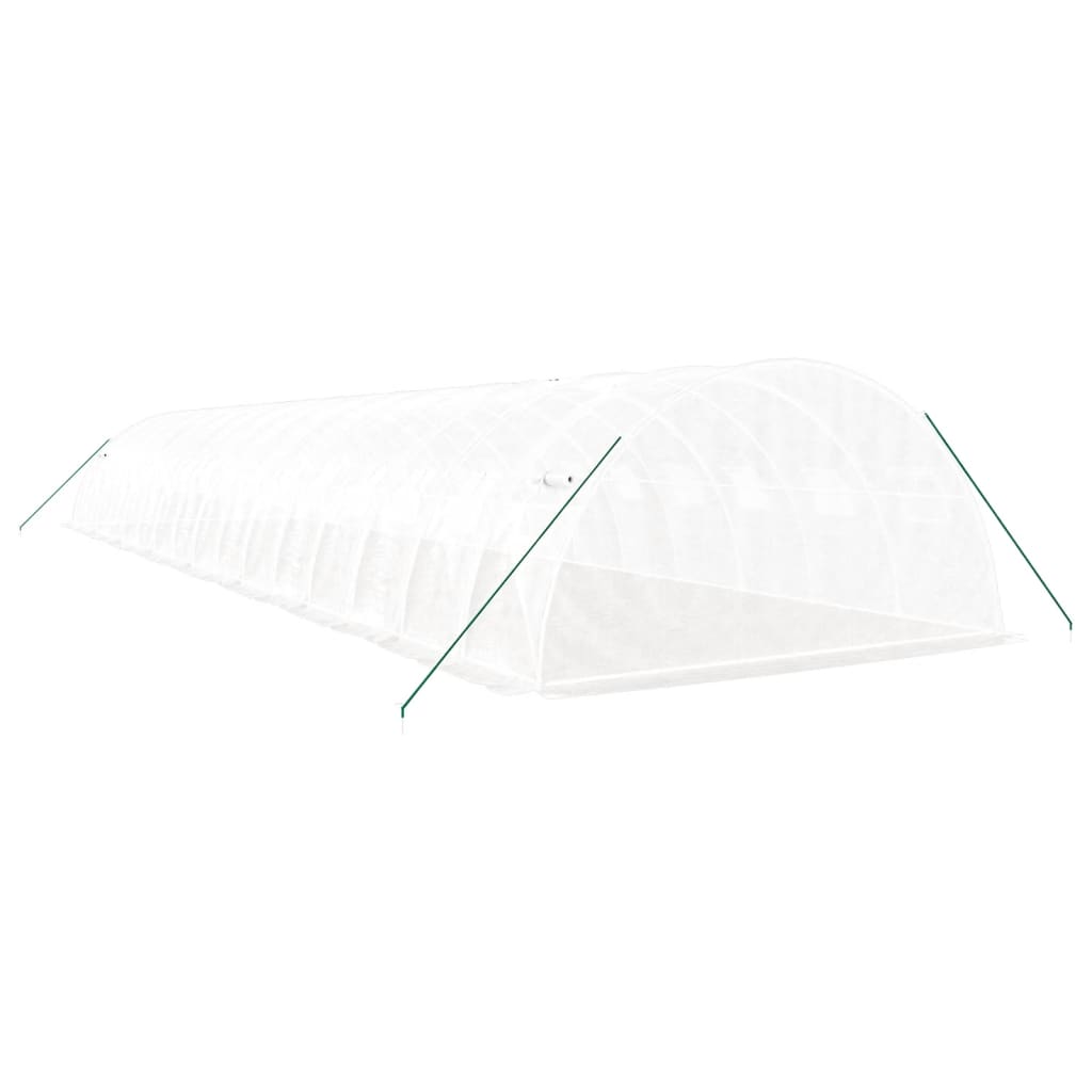 Serra con Telaio in Acciaio Bianco 64 m² 16x4x2 m - homemem39