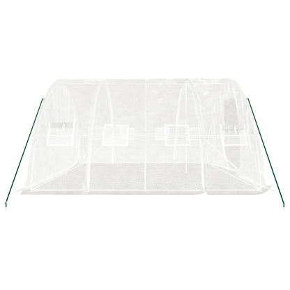 Serra con struttura in acciaio bianca 20 m² 5x4x2,3 m | homemem39
