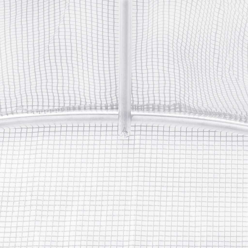 Serra con struttura in acciaio bianca 20 m² 5x4x2,3 m | homemem39