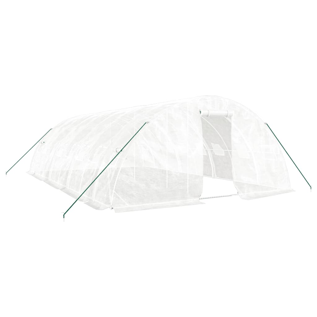 Serra con Telaio in Acciaio Bianco 40 m² 8x5x2,3 m | homemem39