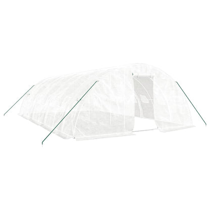 Serra con Telaio in Acciaio Bianco 40 m² 8x5x2,3 m | homemem39