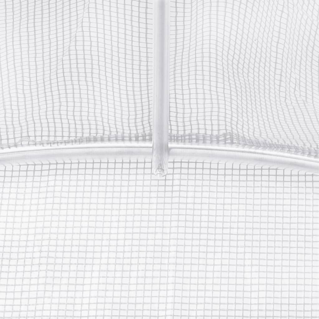 Serra con Telaio in Acciaio Bianco 60 m² 12x5x2,3 m | homemem39