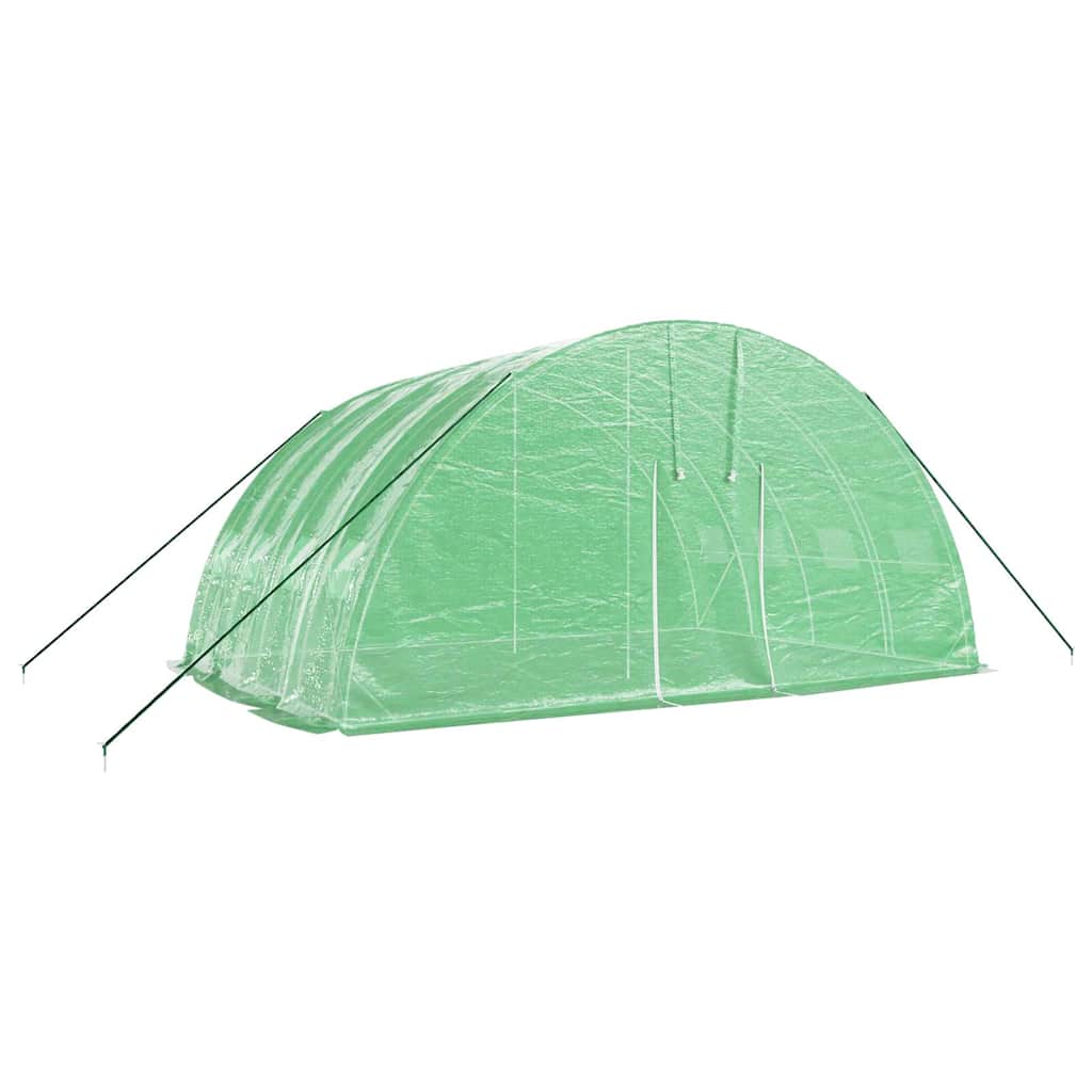 Serra con struttura in acciaio verde 24 m² 6x4x2,85 m | homemem39