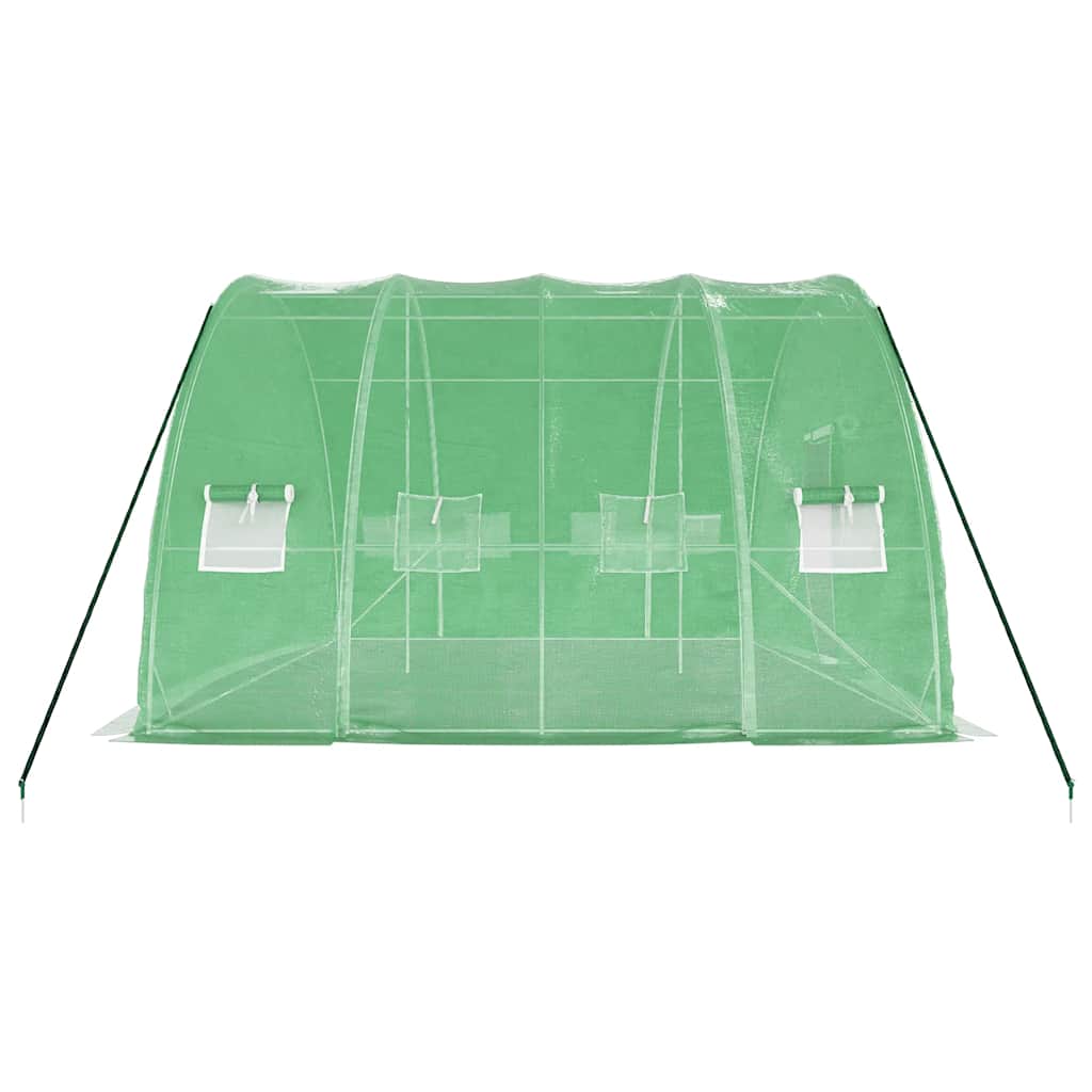 Serra con struttura in acciaio verde 24 m² 6x4x2,85 m | homemem39