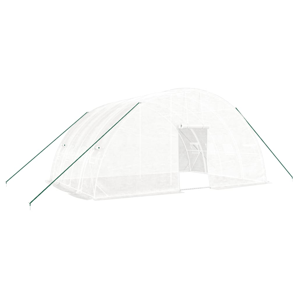 Serra con struttura in acciaio bianca 24 m² 6x4x2,85 m | homemem39