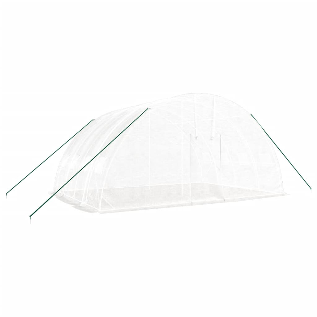 Serra con struttura in acciaio bianca 24 m² 6x4x2,85 m | homemem39
