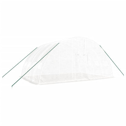 Serra con struttura in acciaio bianca 24 m² 6x4x2,85 m | homemem39