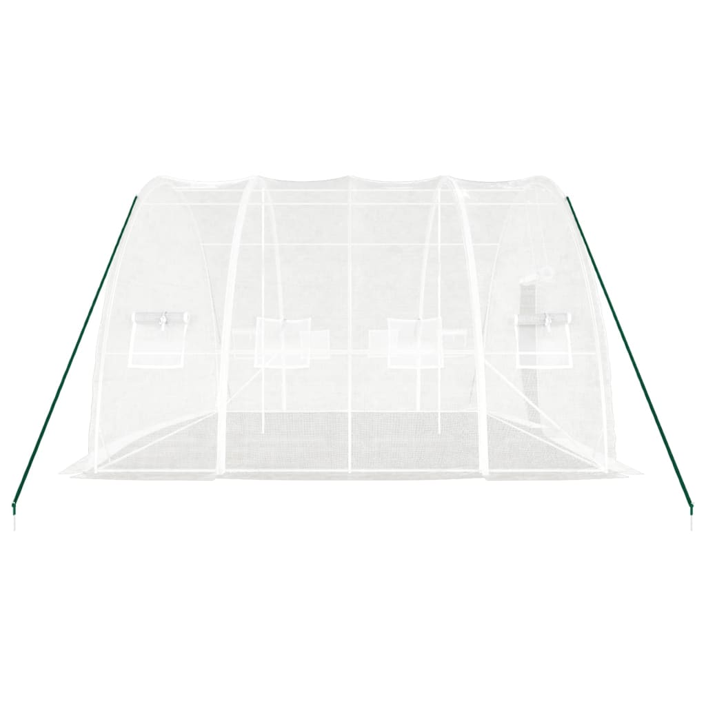 Serra con struttura in acciaio bianca 24 m² 6x4x2,85 m | homemem39
