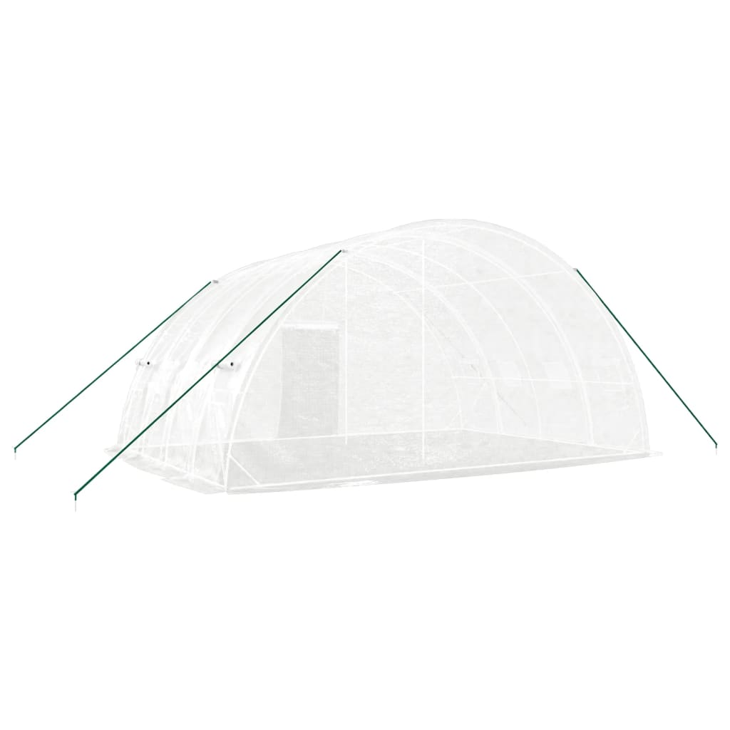 Serra con struttura in acciaio bianca 24 m² 6x4x2,85 m | homemem39